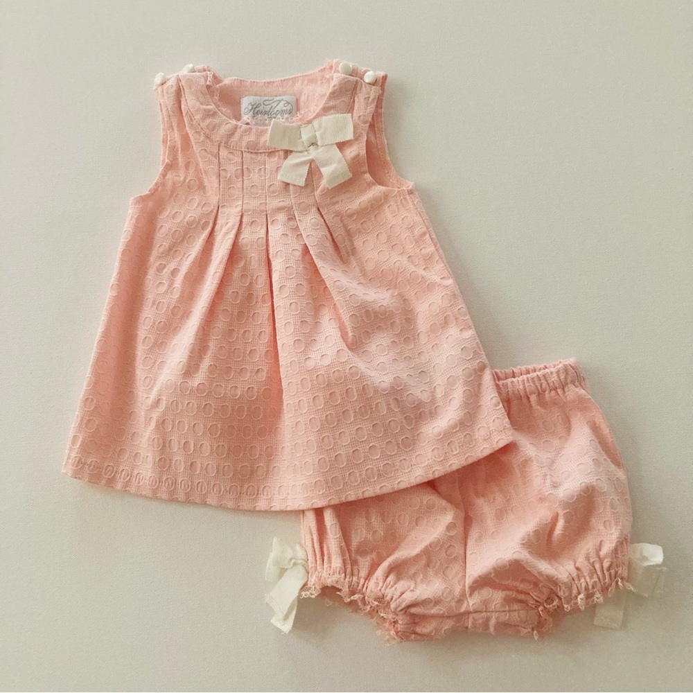 Baby Girl 3-6 Months Pink Lace Top & Shorts Set Outfit